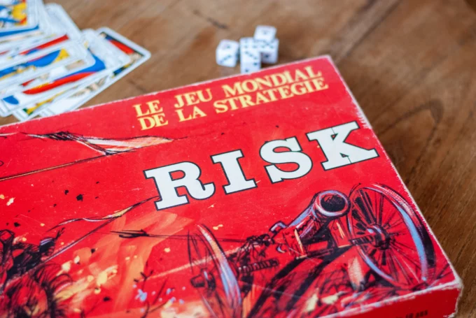 A boardgame Risk on a table