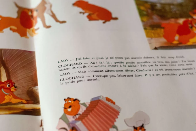 Disney Record Book “La Belle et le Clochard” by François Périer